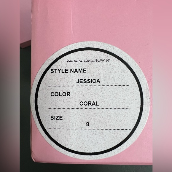 Intentionally Blank “Jessica” Electric Coral Satin Square Toed Slide Size 8 - Picture 6 of 7